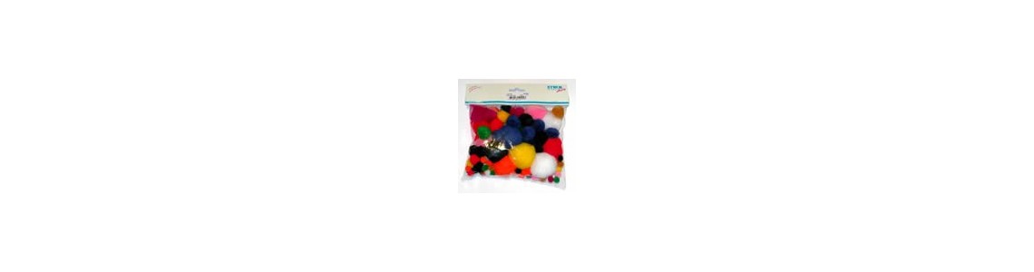 Foam and pom-poms